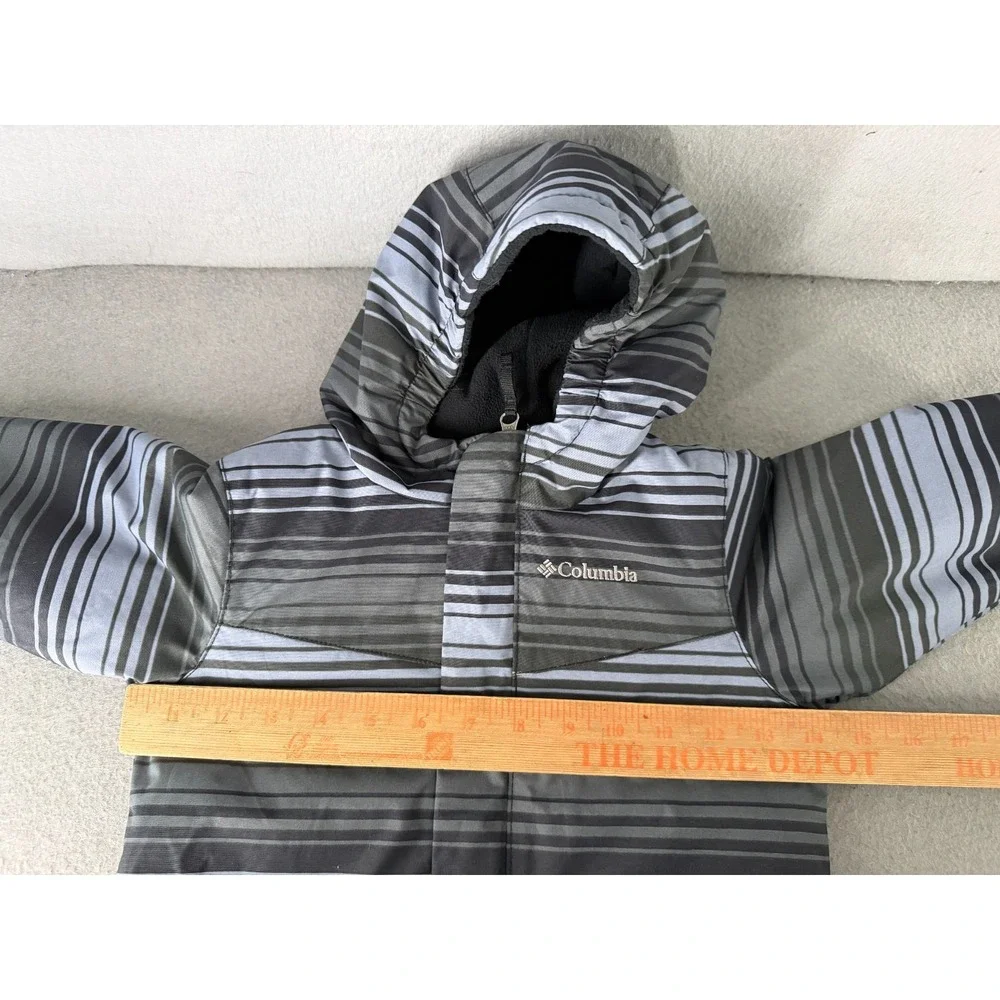 Columbia Jacket Baby Boys‎ 6/12 Months Black Gray Fleece Lined Stripe Hooded